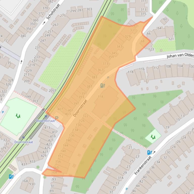 Kaart van postcodegebied 2584AN.