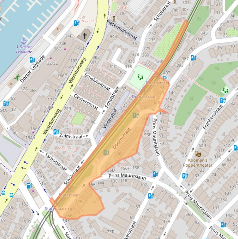 Kaart van postcodegebied 2584AP.