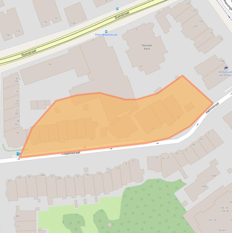 Kaart van postcodegebied 2584AR.