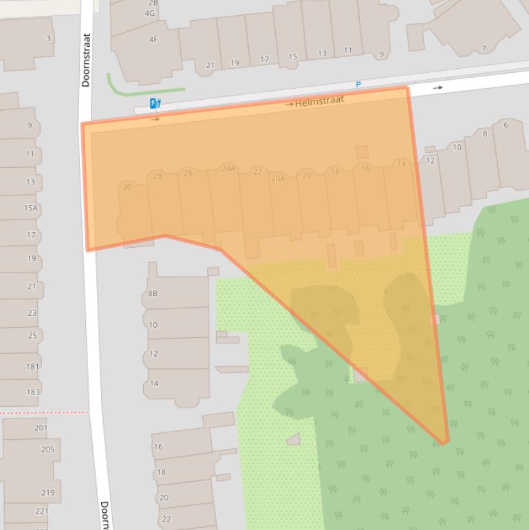 Kaart van postcodegebied 2584AT.