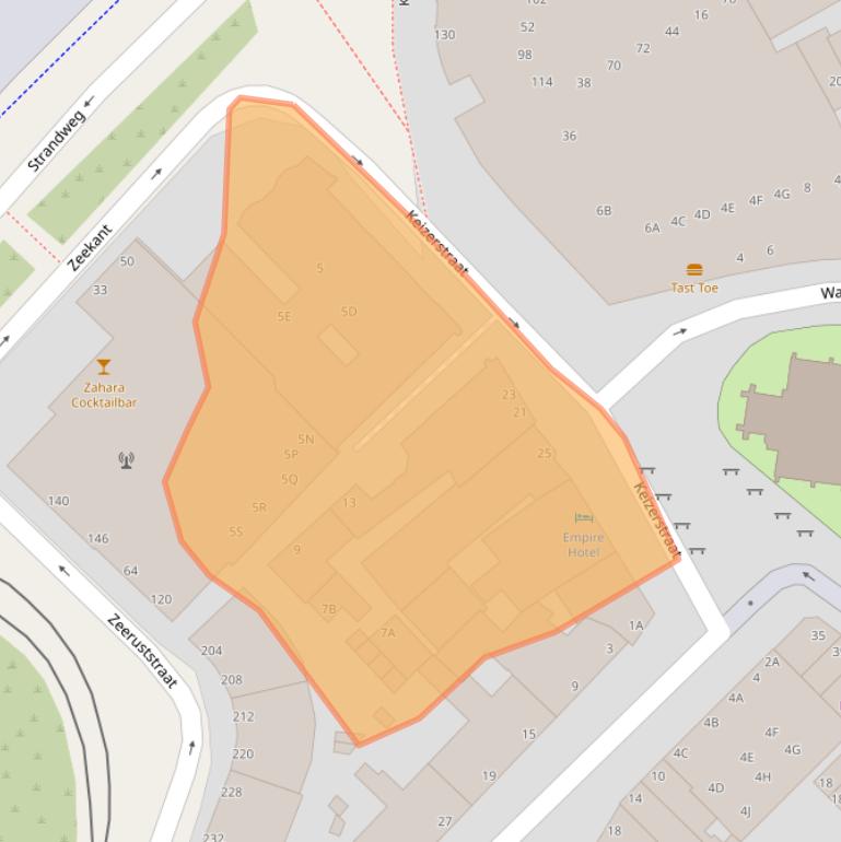 Kaart van postcodegebied 2584BA.