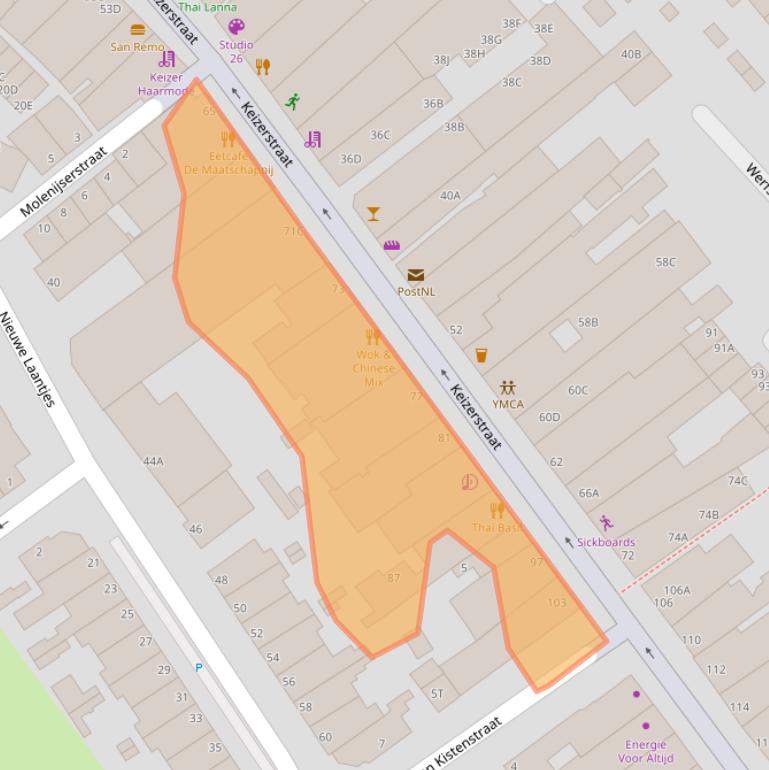 Kaart van postcodegebied 2584BC.