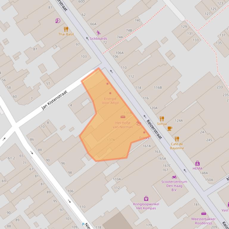 Kaart van postcodegebied 2584BD.