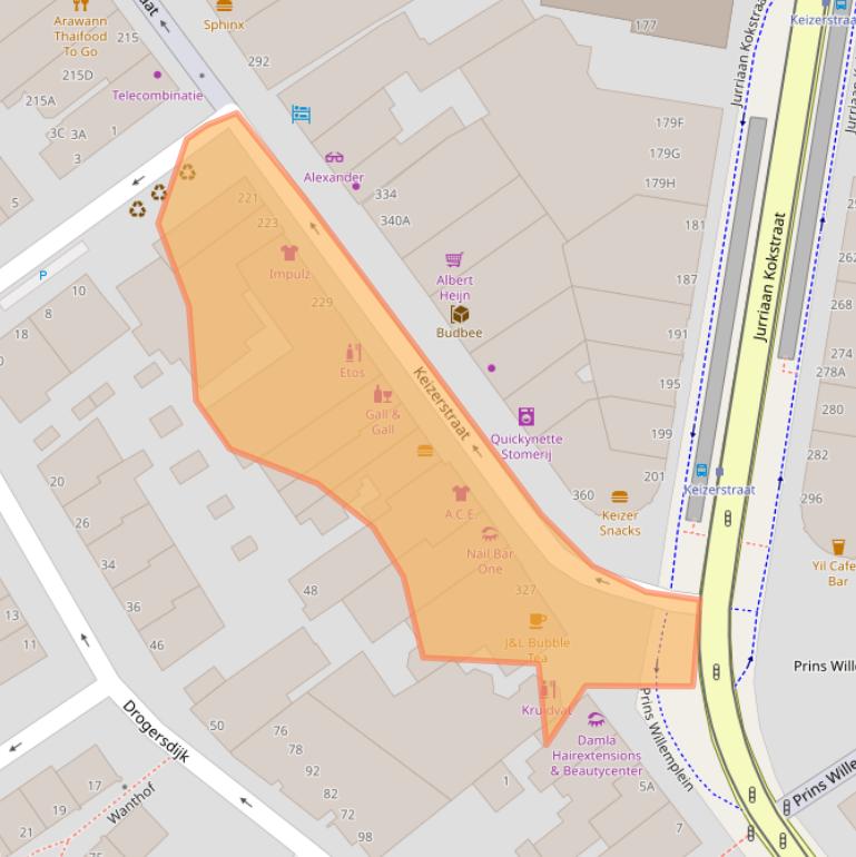 Kaart van postcodegebied 2584BG.