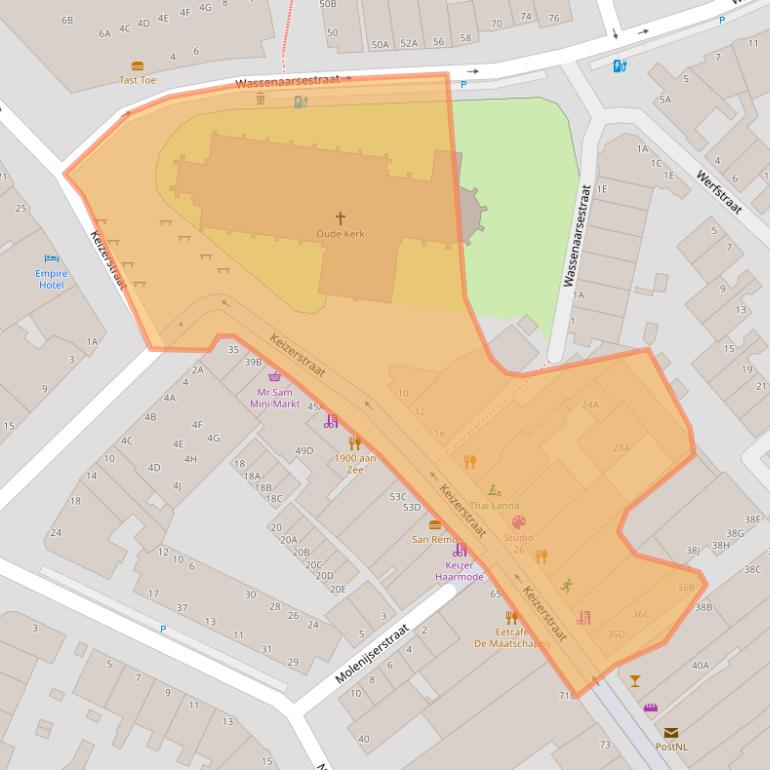 Kaart van postcodegebied 2584BJ.