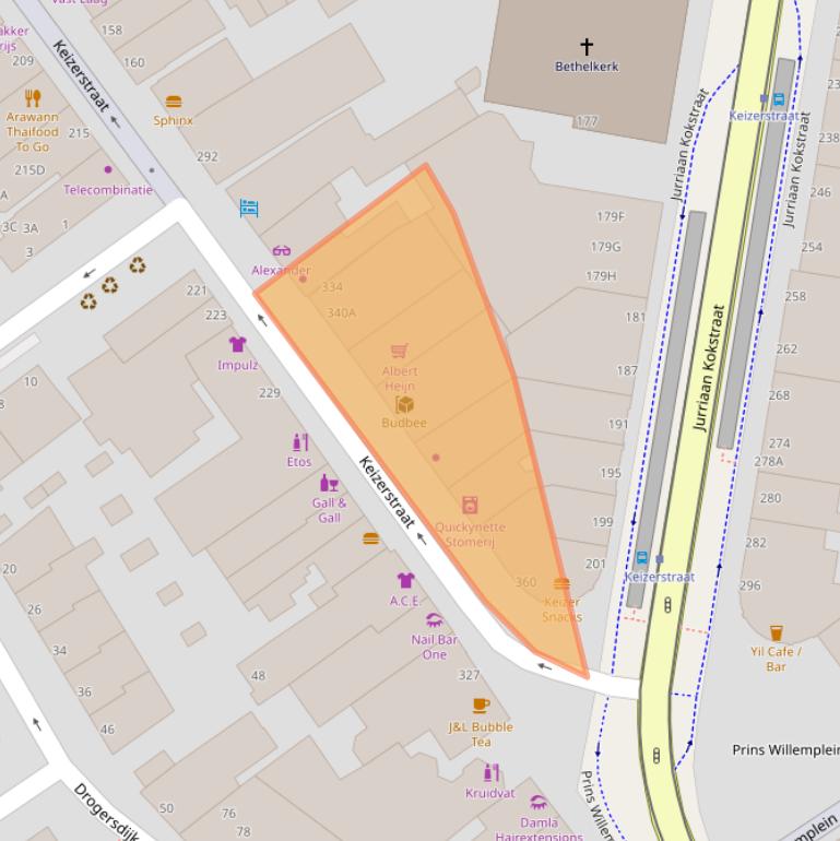 Kaart van postcodegebied 2584BP.