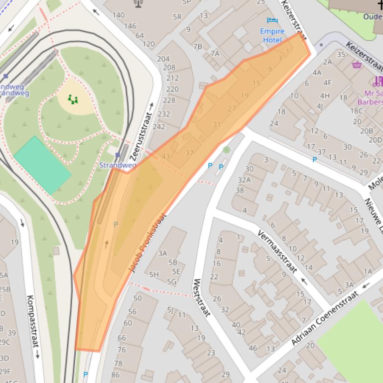 Kaart van postcodegebied 2584BR.