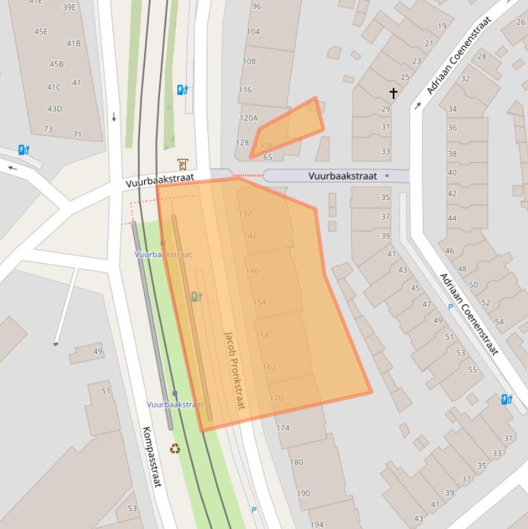 Kaart van postcodegebied 2584BW.