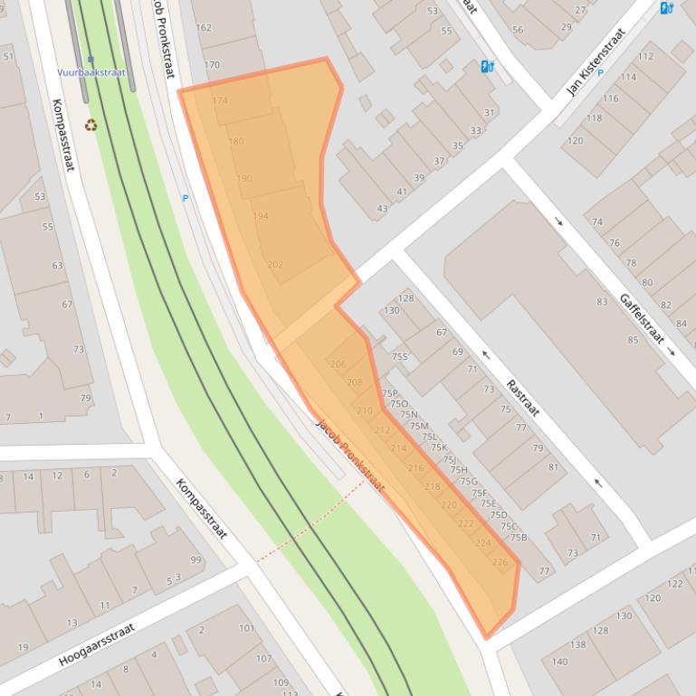 Kaart van postcodegebied 2584BX.