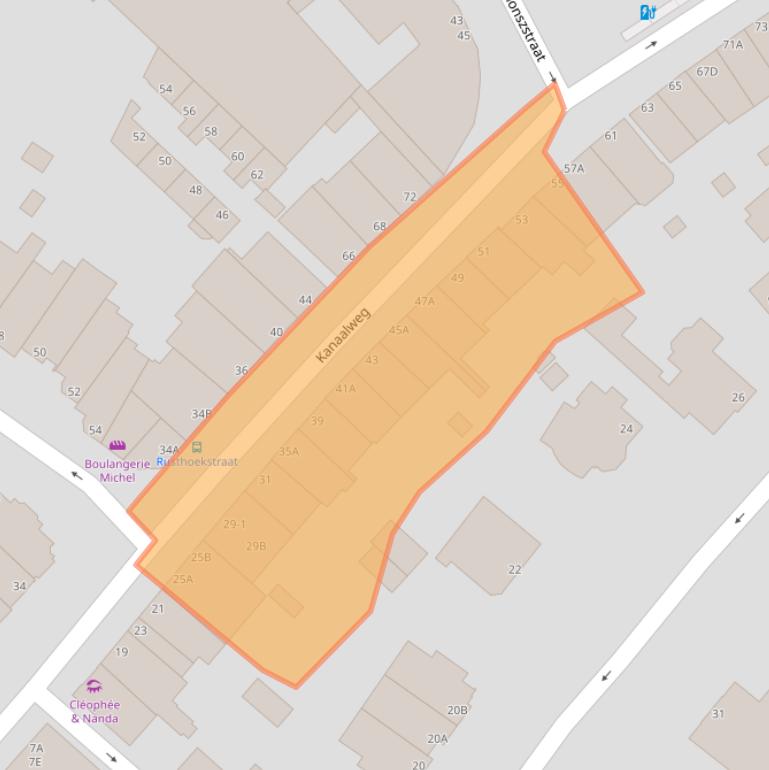 Kaart van postcodegebied 2584CE.