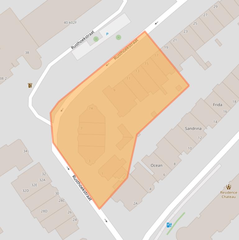 Kaart van postcodegebied 2584CP.