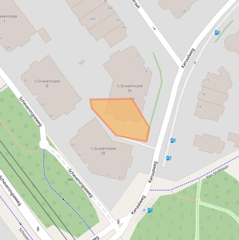 Kaart van postcodegebied 2584CT.