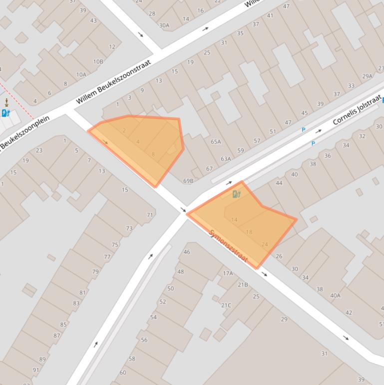 Kaart van postcodegebied 2584CX.