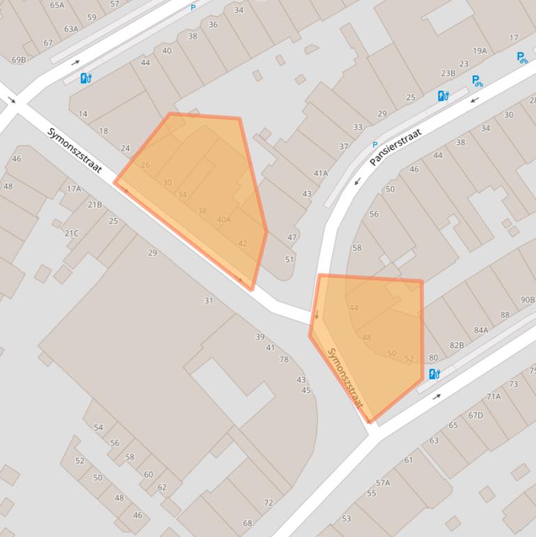 Kaart van postcodegebied 2584CZ.