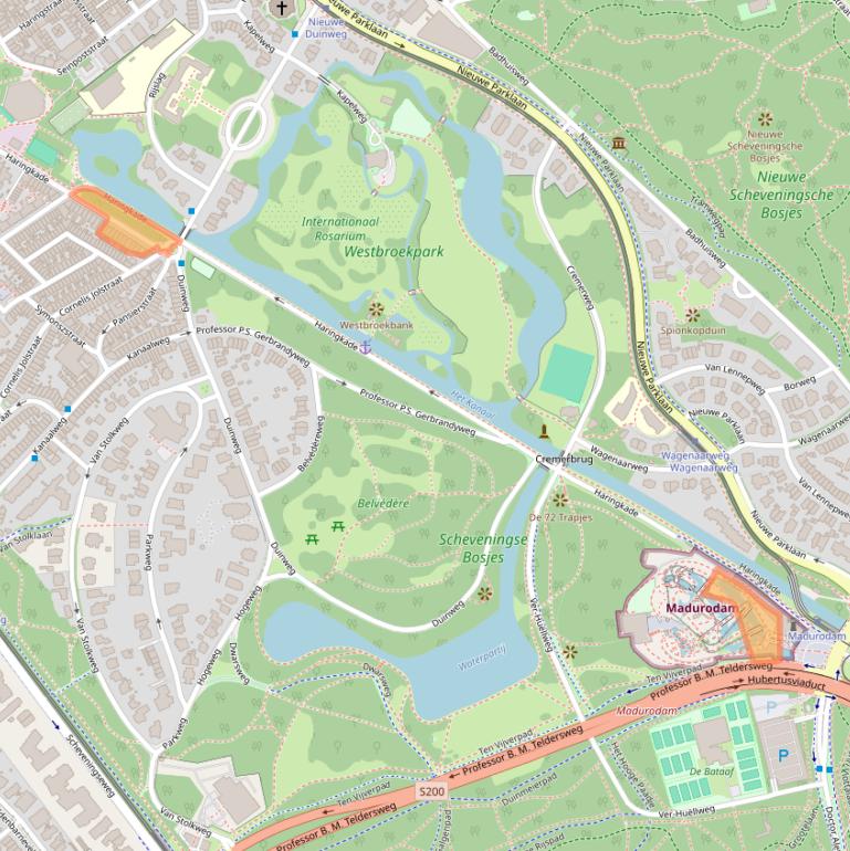 Kaart van postcodegebied 2584ED.