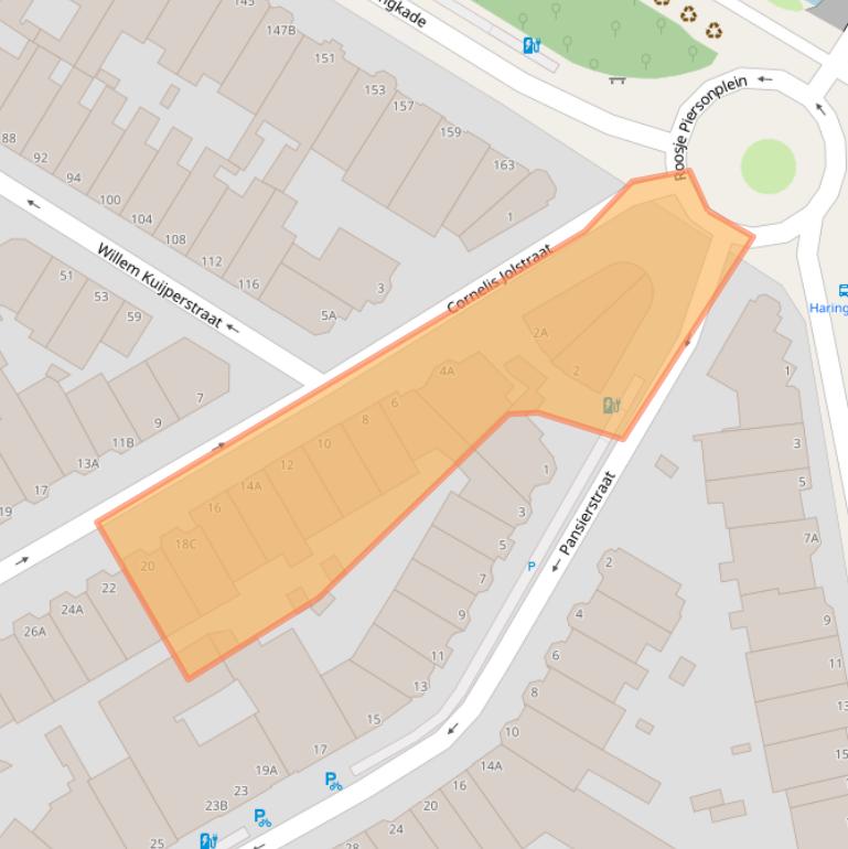 Kaart van postcodegebied 2584ER.