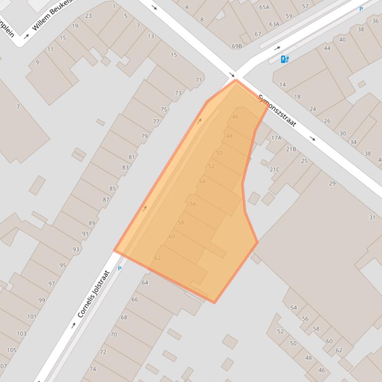 Kaart van postcodegebied 2584ET.