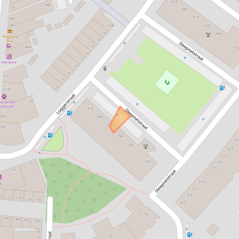 Kaart van postcodegebied 2584GA.