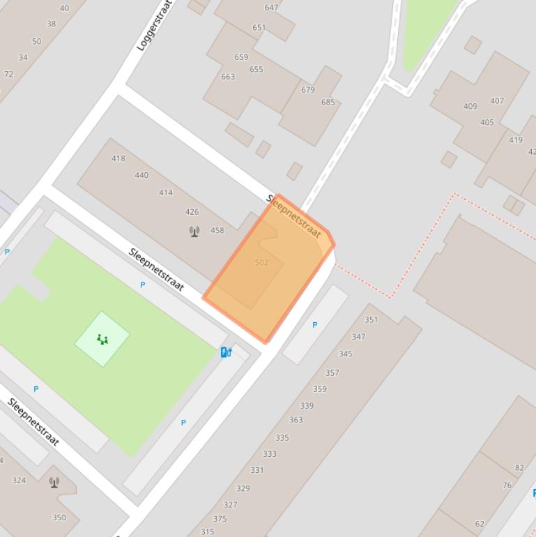 Kaart van postcodegebied 2584GC.