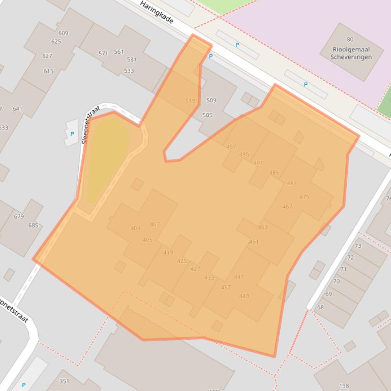 Kaart van postcodegebied 2584GD.