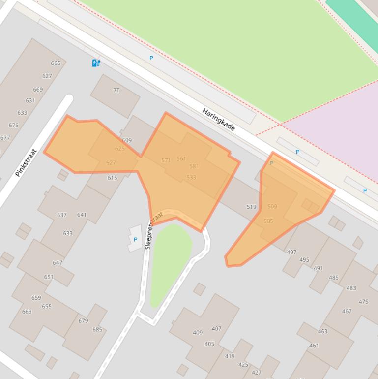 Kaart van postcodegebied 2584GE.