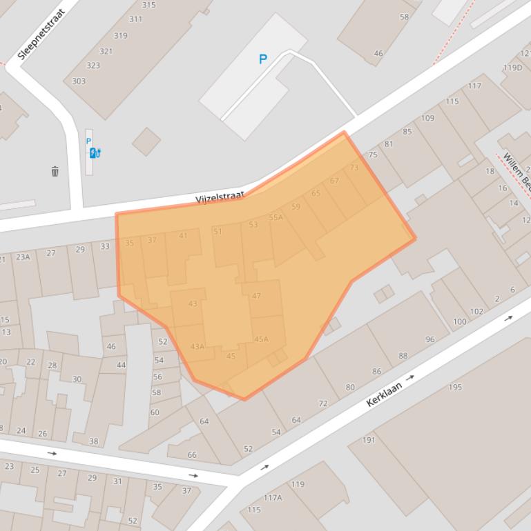 Kaart van postcodegebied 2584GJ.