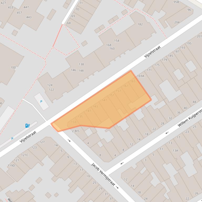 Kaart van postcodegebied 2584GL.