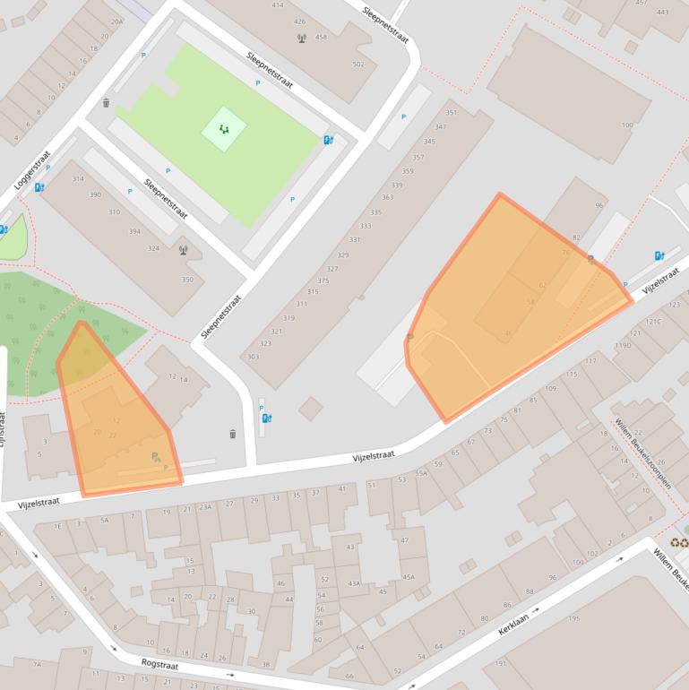 Kaart van postcodegebied 2584GP.