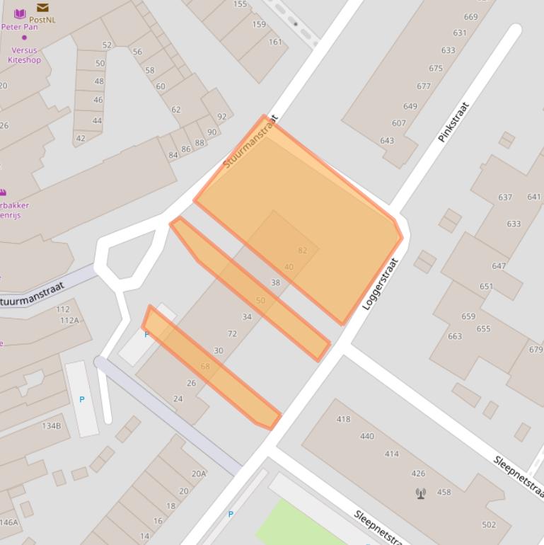 Kaart van postcodegebied 2584HB.