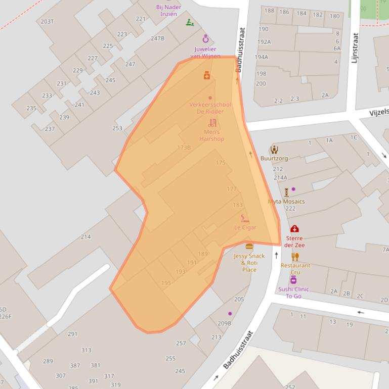 Kaart van postcodegebied 2584HH.