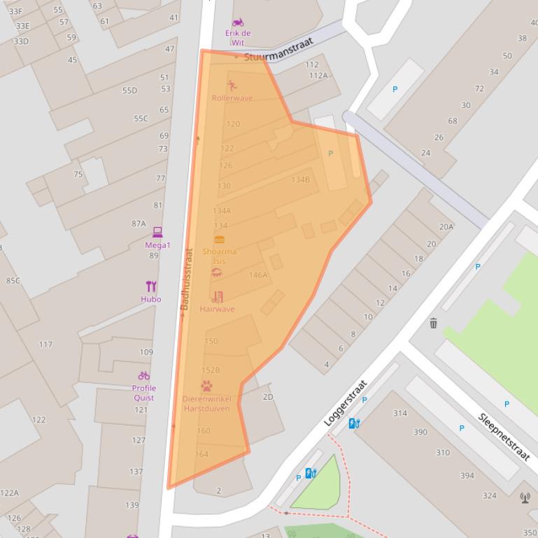 Kaart van postcodegebied 2584HL.