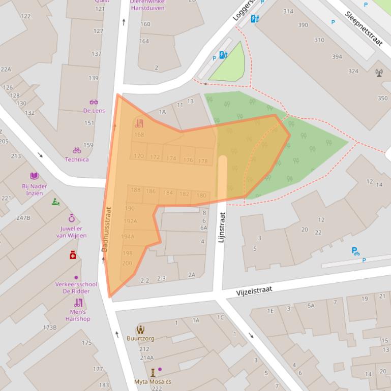 Kaart van postcodegebied 2584HM.