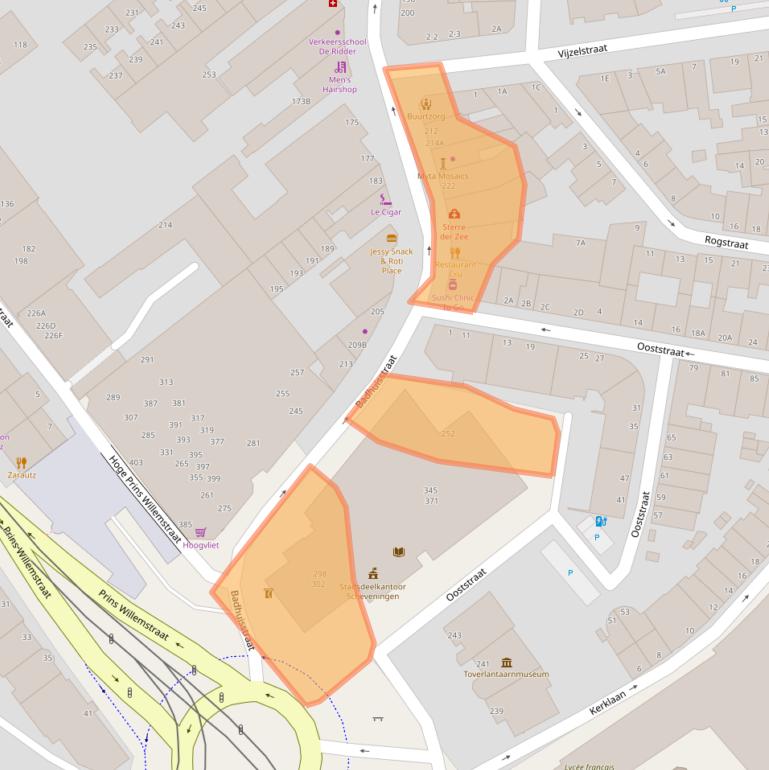 Kaart van postcodegebied 2584HN.