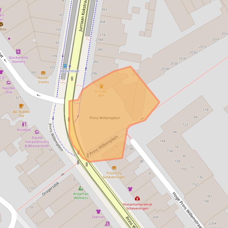 Kaart van postcodegebied 2584HP.