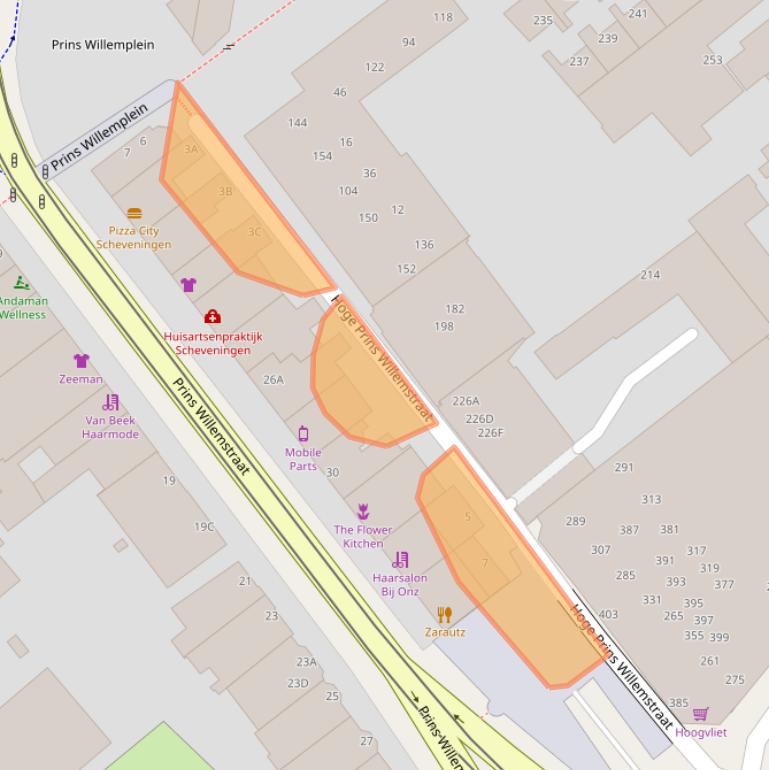 Kaart van postcodegebied 2584HW.