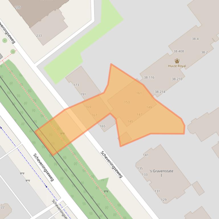 Kaart van postcodegebied 2584KB.