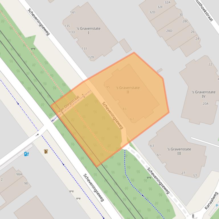 Kaart van postcodegebied 2584KD.