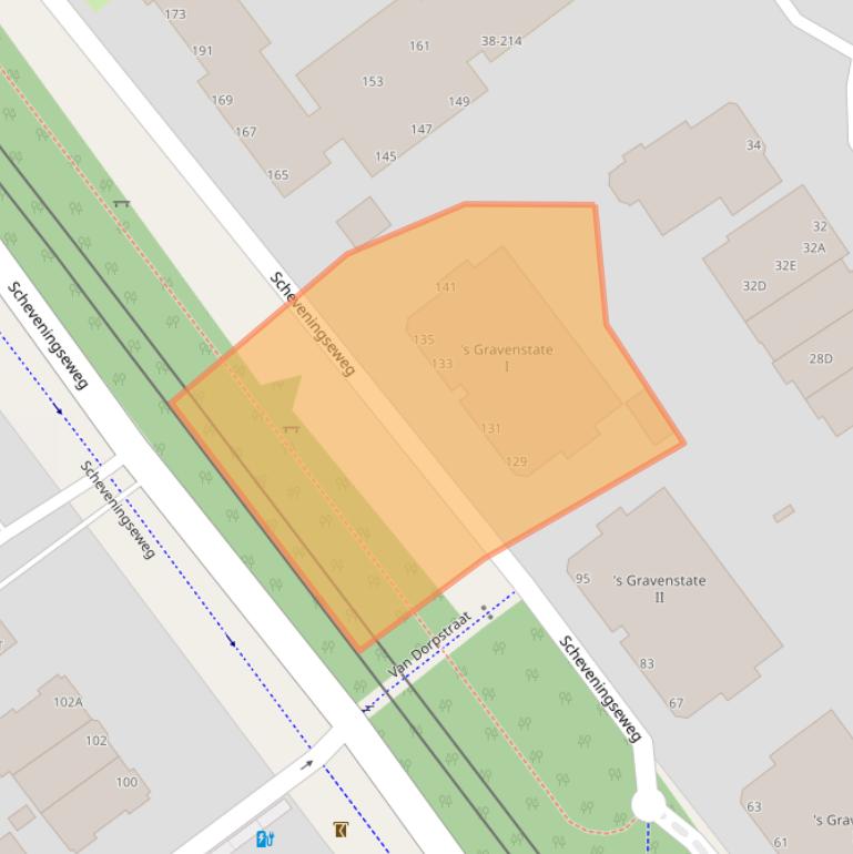 Kaart van postcodegebied 2584KE.