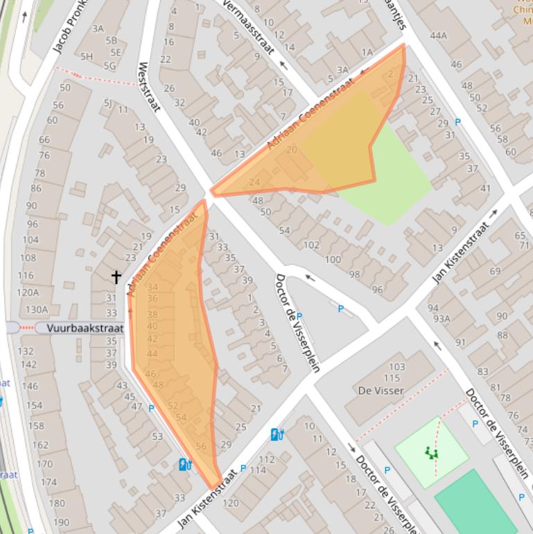 Kaart van postcodegebied 2584RH.
