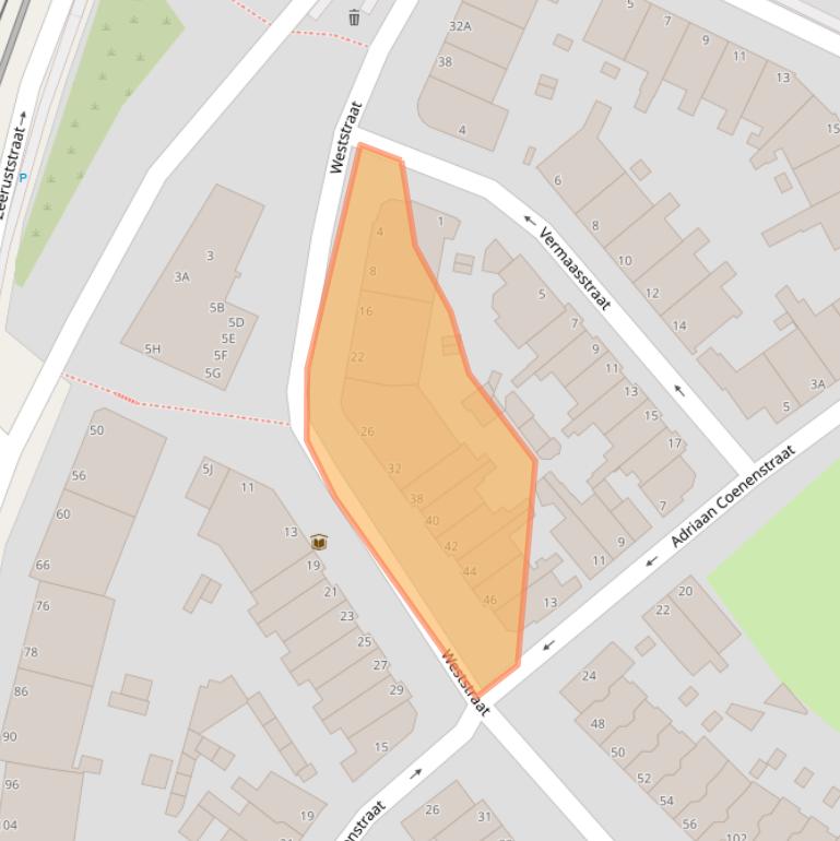 Kaart van postcodegebied 2584RL.