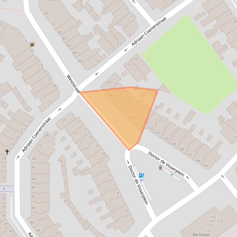 Kaart van postcodegebied 2584RM.