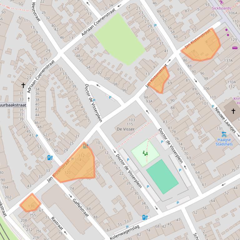 Kaart van postcodegebied 2584RR.