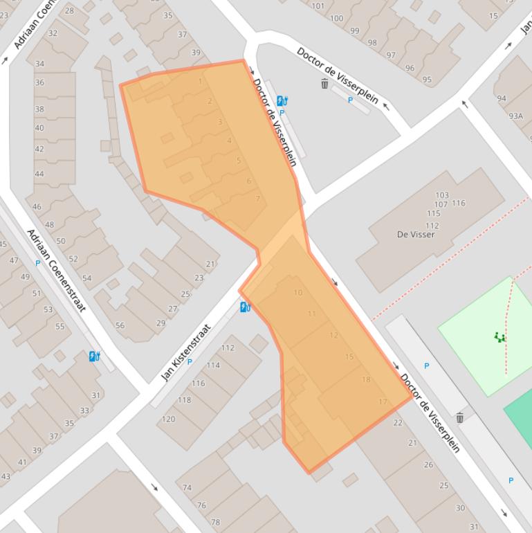 Kaart van postcodegebied 2584SB.