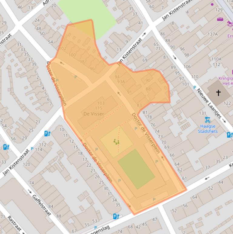 Kaart van postcodegebied 2584SH.