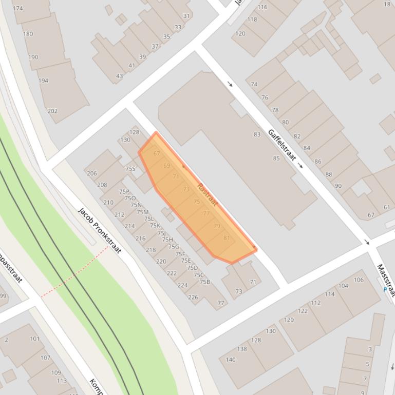 Kaart van postcodegebied 2584SK.