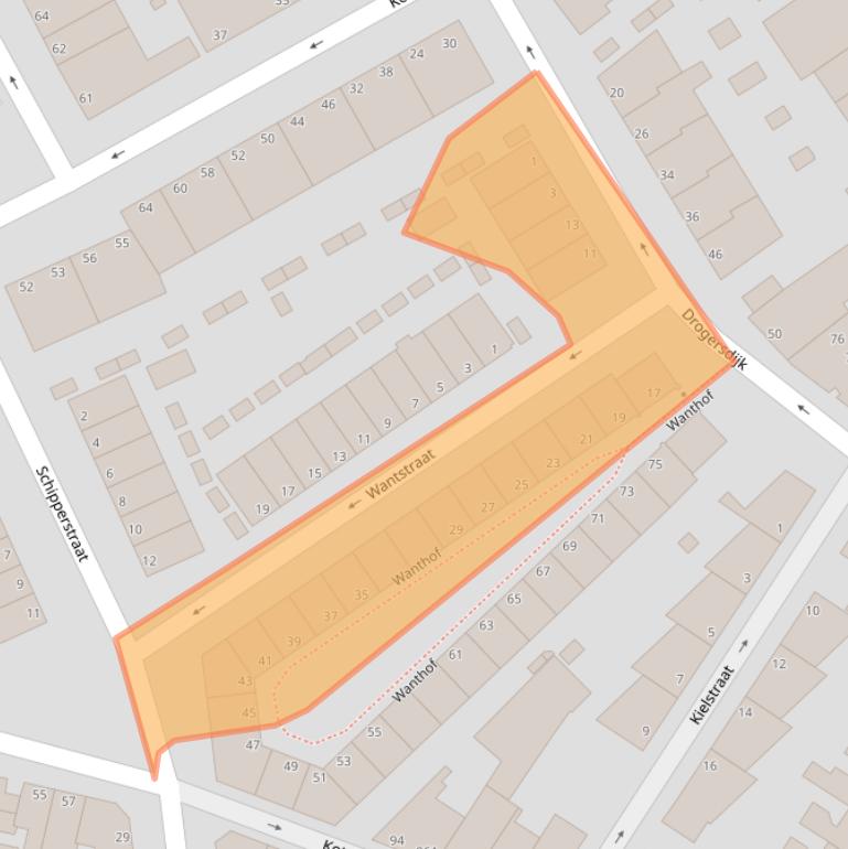 Kaart van postcodegebied 2584SV.