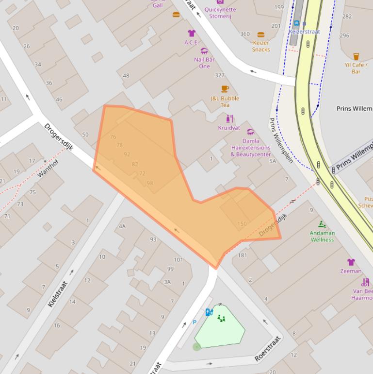 Kaart van postcodegebied 2584SZ.