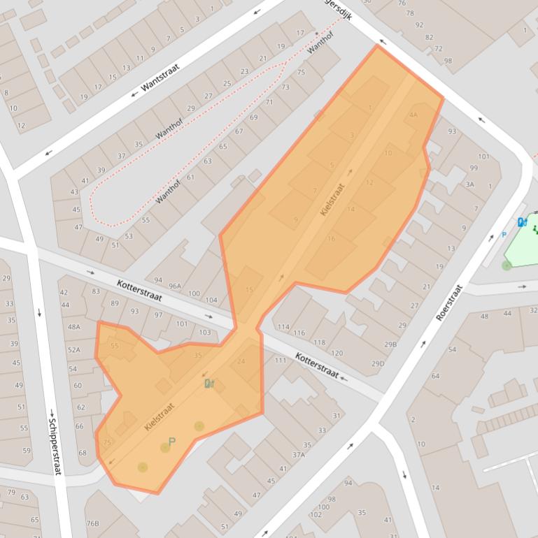 Kaart van postcodegebied 2584TZ.