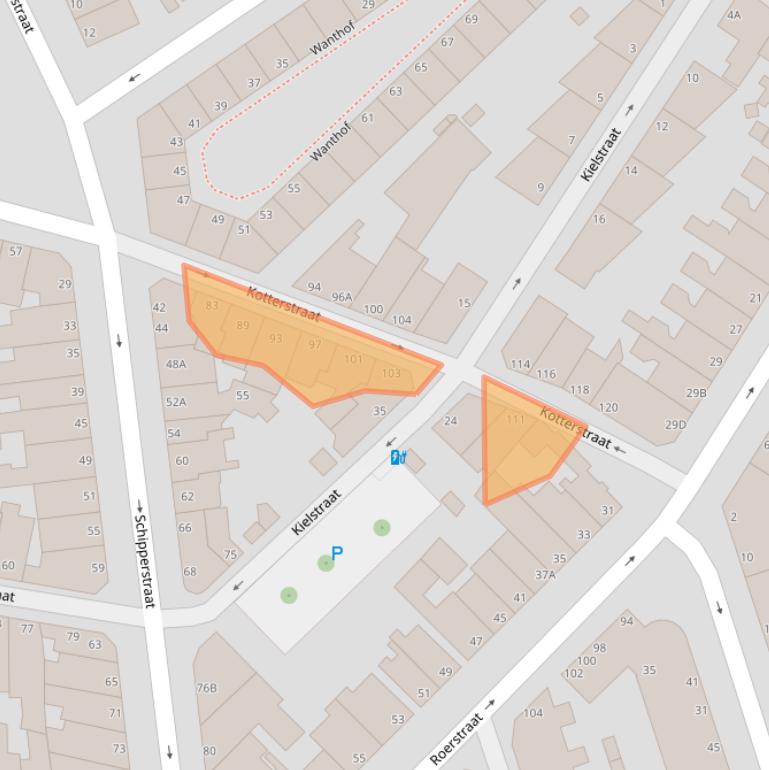 Kaart van postcodegebied 2584VB.