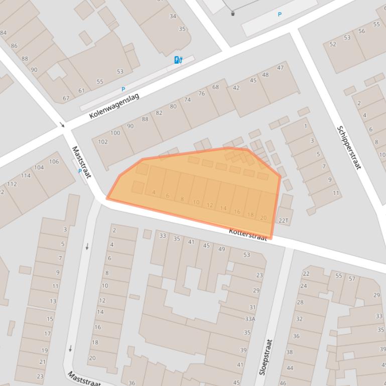 Kaart van postcodegebied 2584VC.